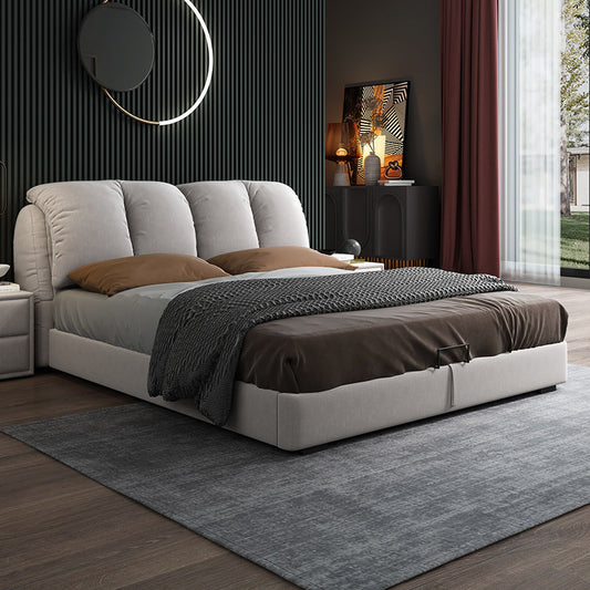 سرير منجد رمادي