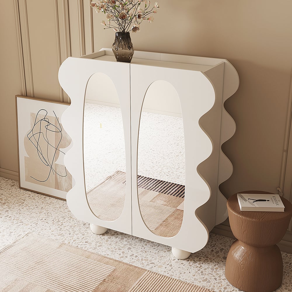 خزانة احذية مع مرآة